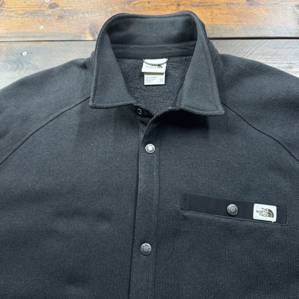 The North Face Gordon Lyons Fleece‎ Lined Jacket Men's Size 3XL Snap Front Black